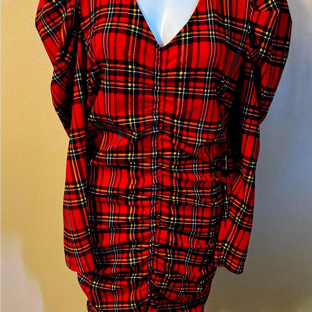 Plaid plus size dress size 1X